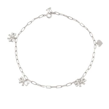 Anklet with bows pendant with crystals - Bond