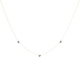 Necklace in 18kt gold with three hearts