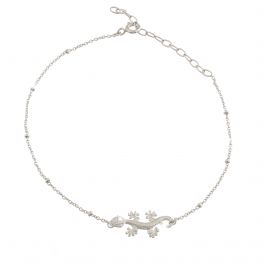 Anklet with gecko with crystals - Resilience and luck
